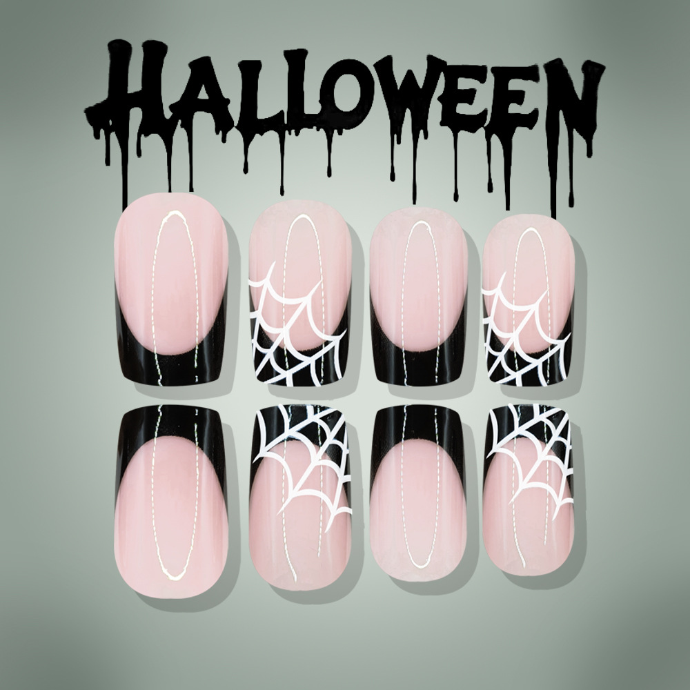 24Pcs Halloween Press On Nails - Nail Art Pink 评论和价格