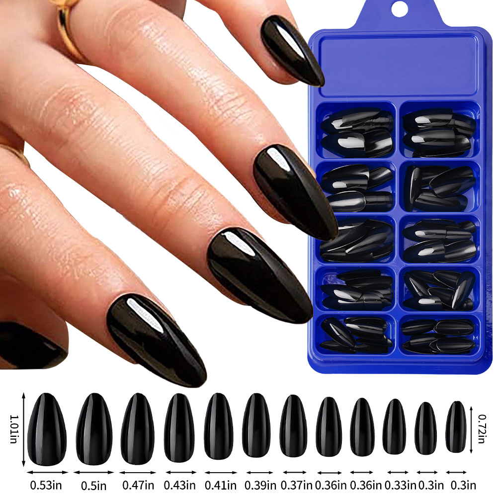 100Pcs Almond Press on Nails M - Nail Art Pink 评论和价格