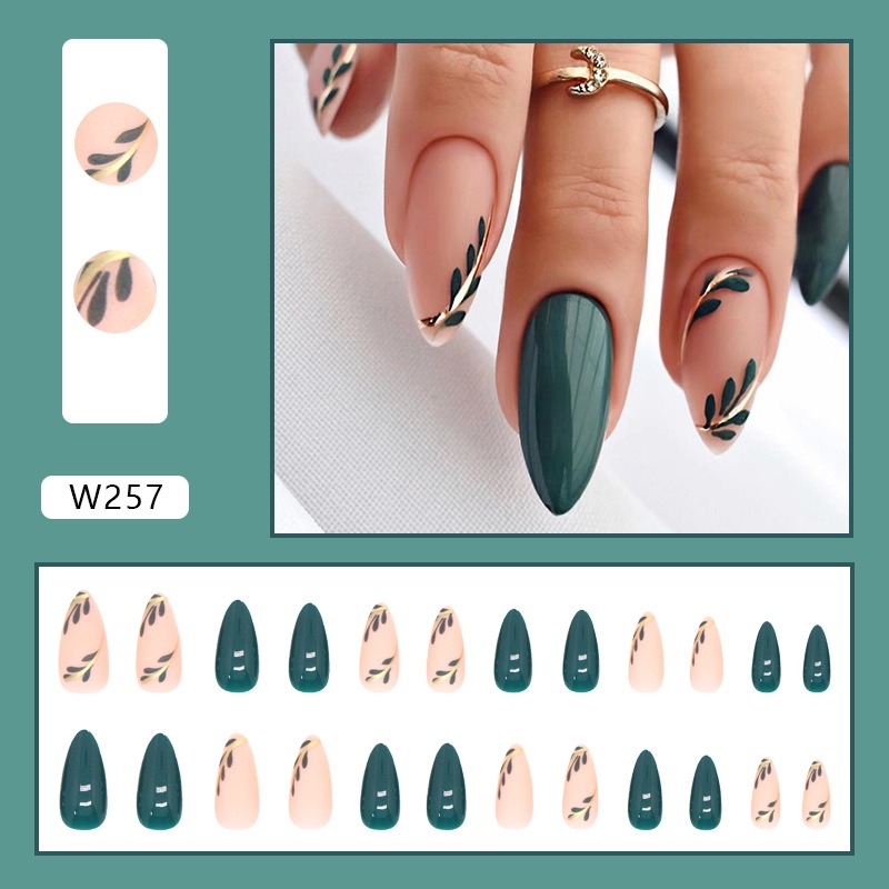 24P/Set Medium-length Almond P - Nail Art Pink 评论和价格