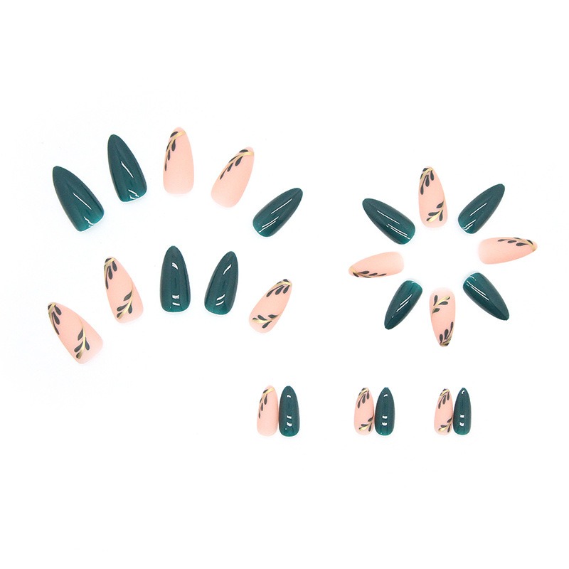 24P/Set Medium-length Almond P - Nail Art Pink 评论和价格