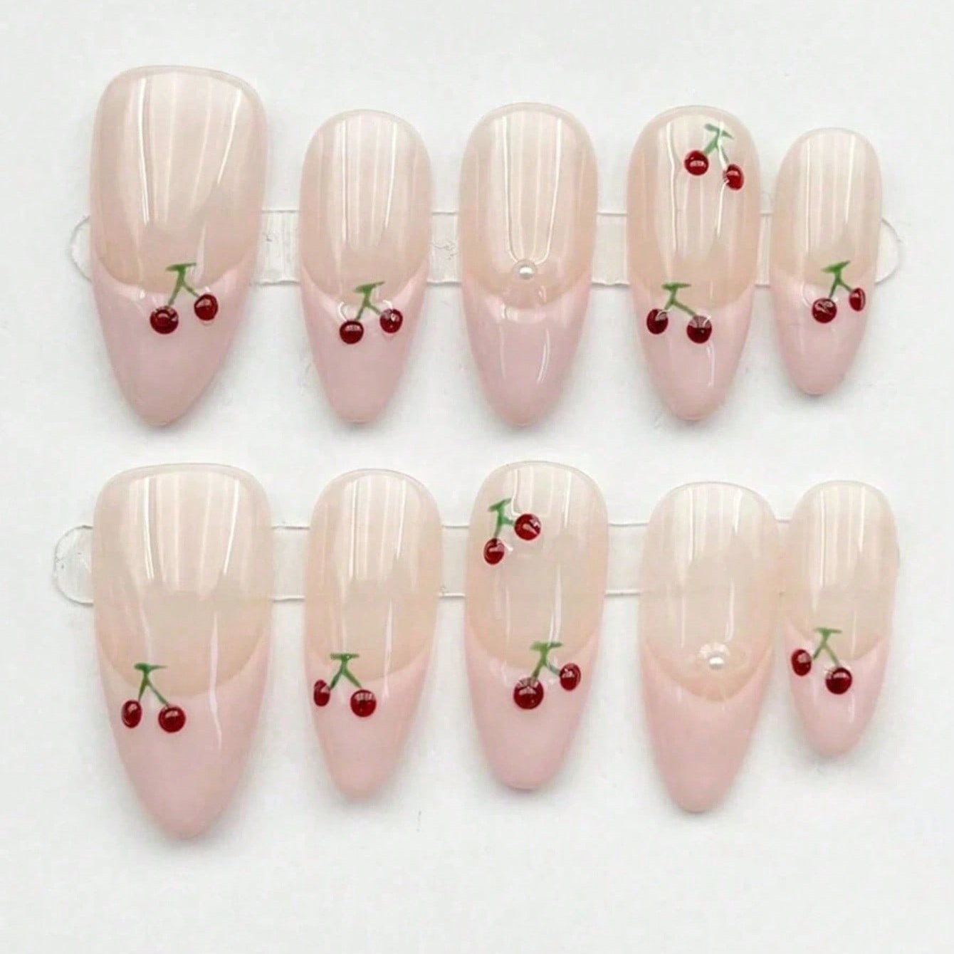 10pcs Medium Almond Nude Pink  - Nail Art Pink 评论和价格