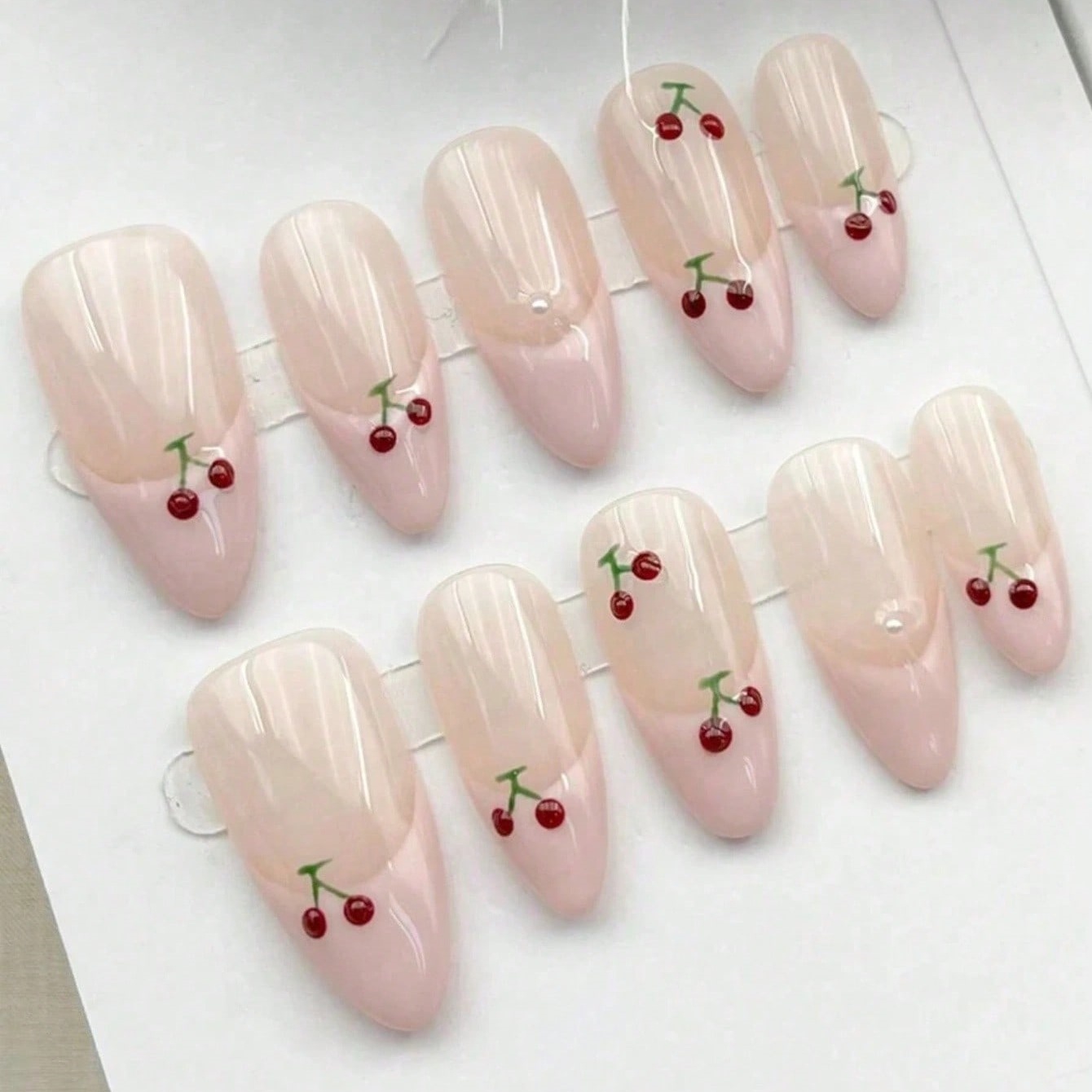 10pcs Medium Almond Nude Pink  - Nail Art Pink 评论和价格