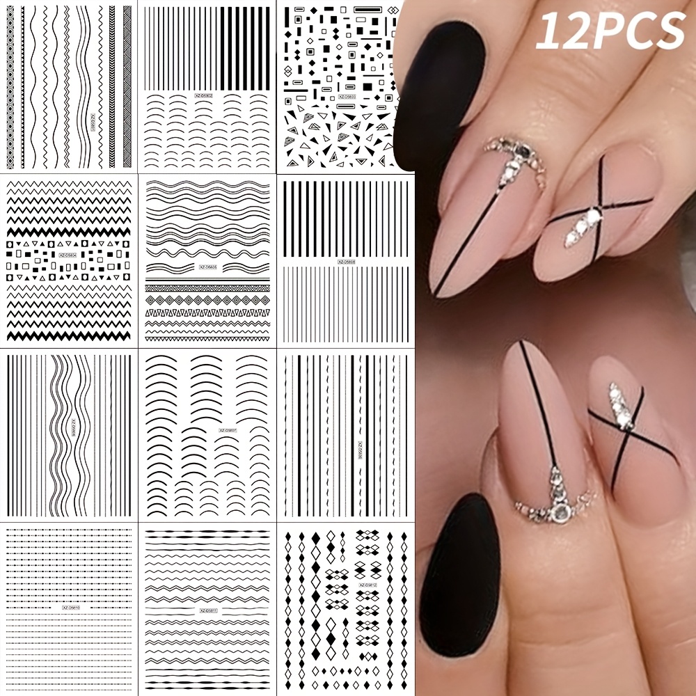 12-piece self-adhesive glossy  - Nail Art Rose Gold 评论和价格