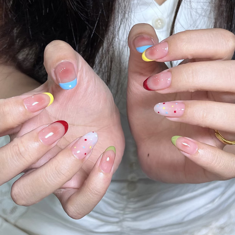 24Pcs Almond False Nails Sets  - Nail Art Pink 评论和价格