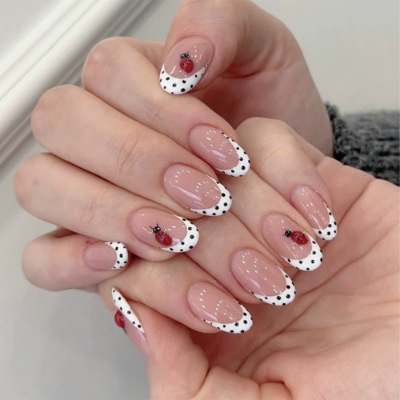 24Pcs Almond False Nails Sets  - Nail Art Pink 评论和价格