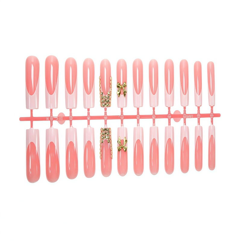 24PCS nail kit featuring a gol - Nail Art Elegant 评论和价格