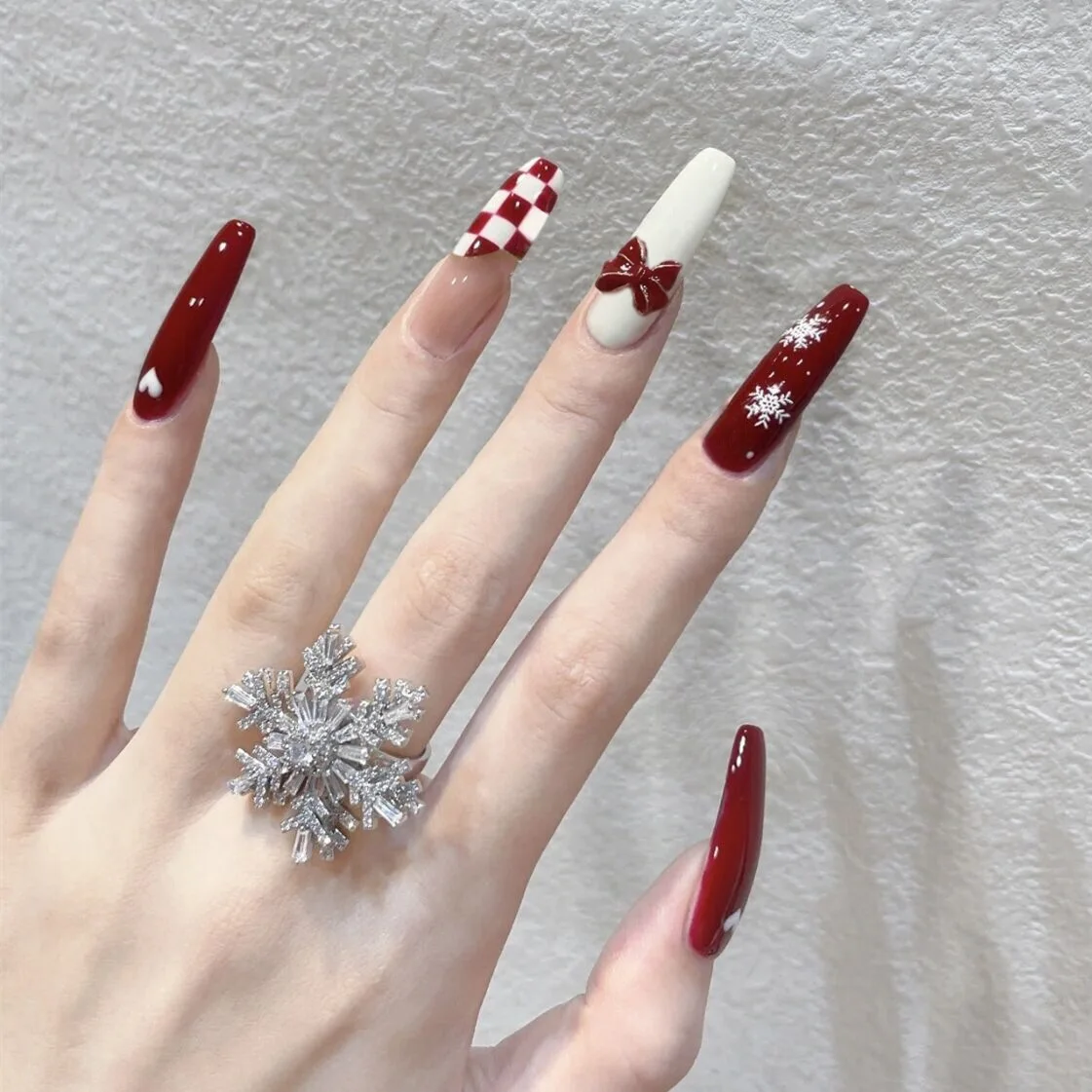 24Ps/Set Christmas Long Acryli - Nail Art Xmas 评论和价格