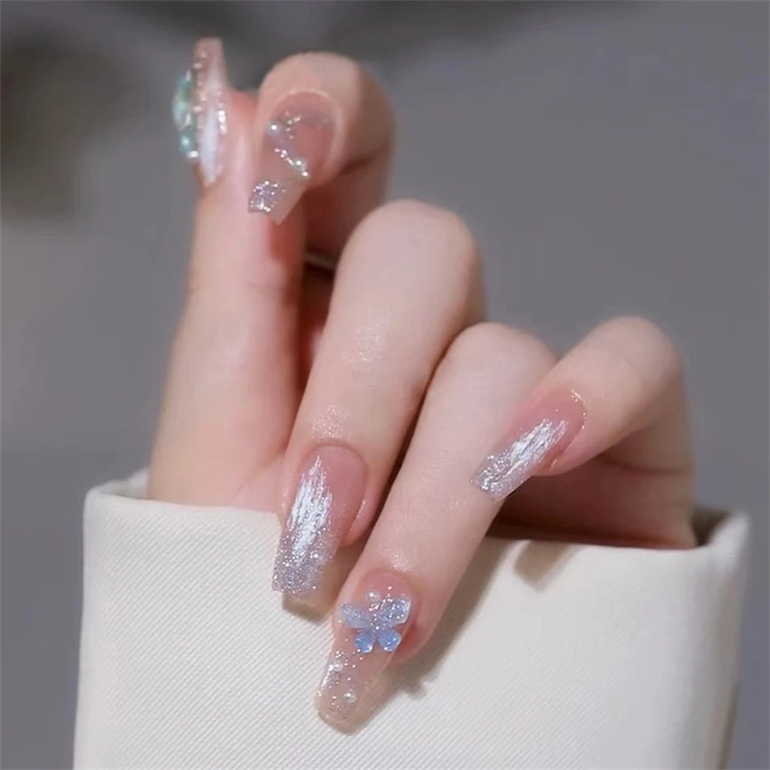 24Ps/Set Christmas Long Acryli - Nail Art Xmas 评论和价格