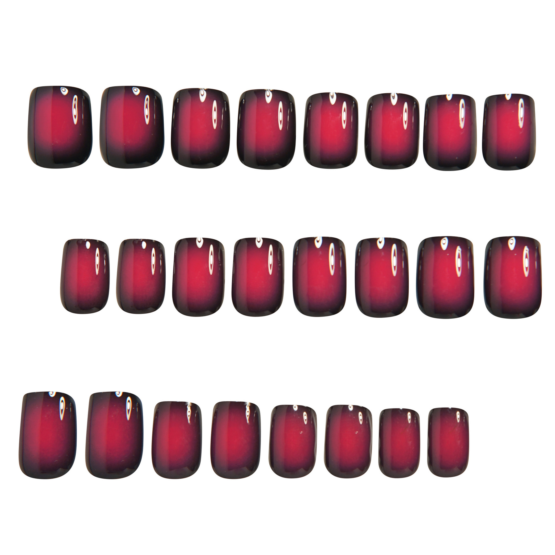 Short Square fake nails for wo - Nail Art Pink 评论和价格