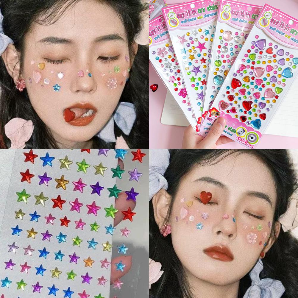 Self-Adhesive Face Rhinestones - Rhinestone Nail Gem 评论和价格