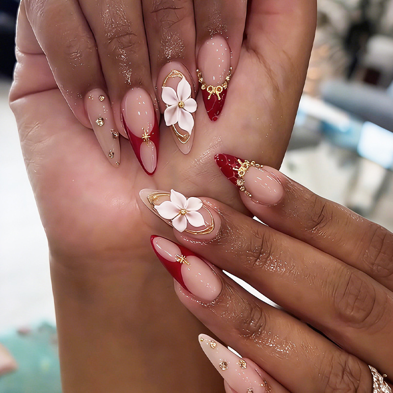 24pcs Finished Almond Press on - Nail Art Pink 评论和价格