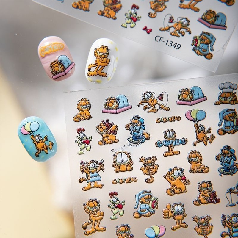 New Garfield Nail Art Stickers - Nail Art Quotes 评论和价格