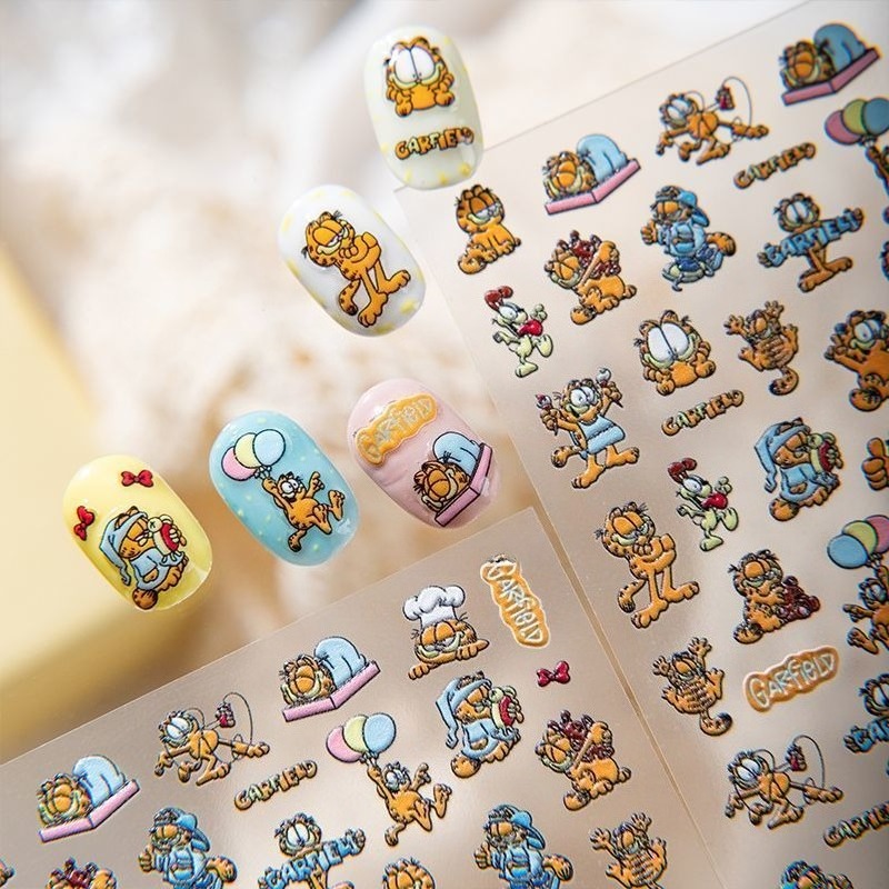 New Garfield Nail Art Stickers - Nail Art Quotes 评论和价格