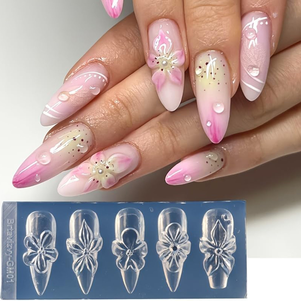 Floral 3D Nail Art Silicone Mo - Nail Art Elegant 评论和价格