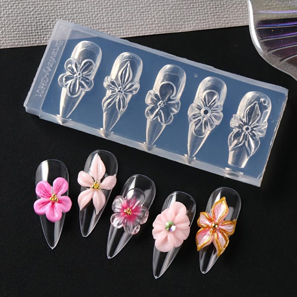 Floral 3D Nail Art Silicone Mo - Nail Art Elegant 评论和价格