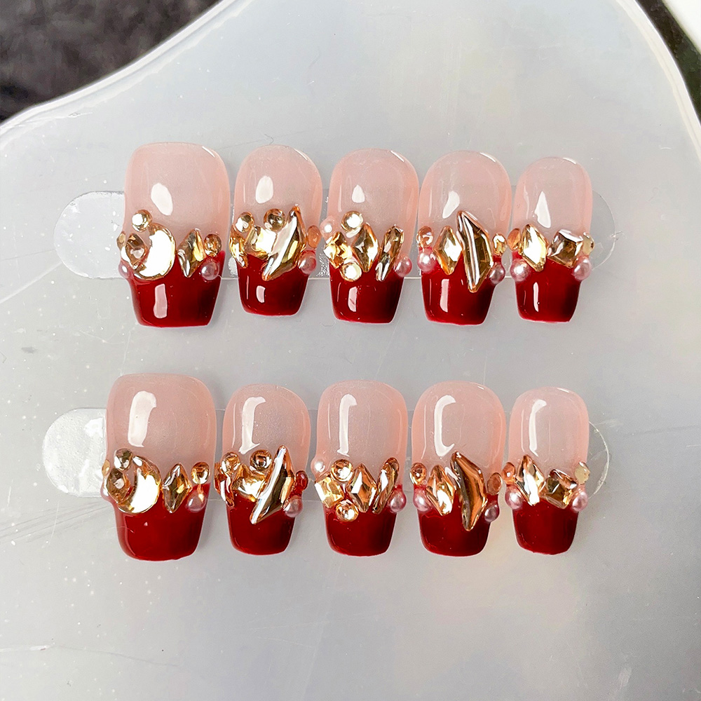 10pcs Short Trapezoid Handmade - Nail Art Elegant 评论和价格