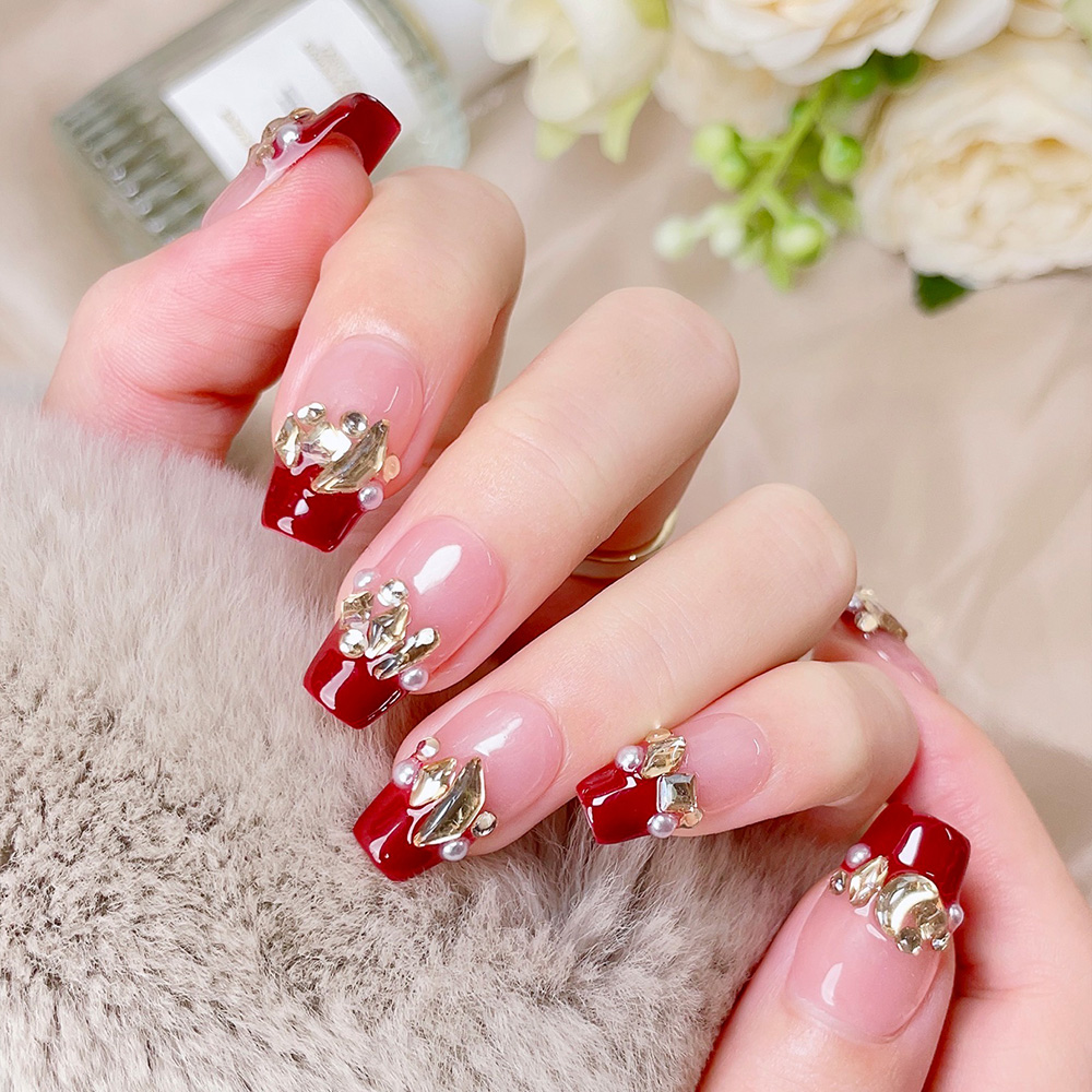 10pcs Short Trapezoid Handmade - Nail Art Elegant 评论和价格