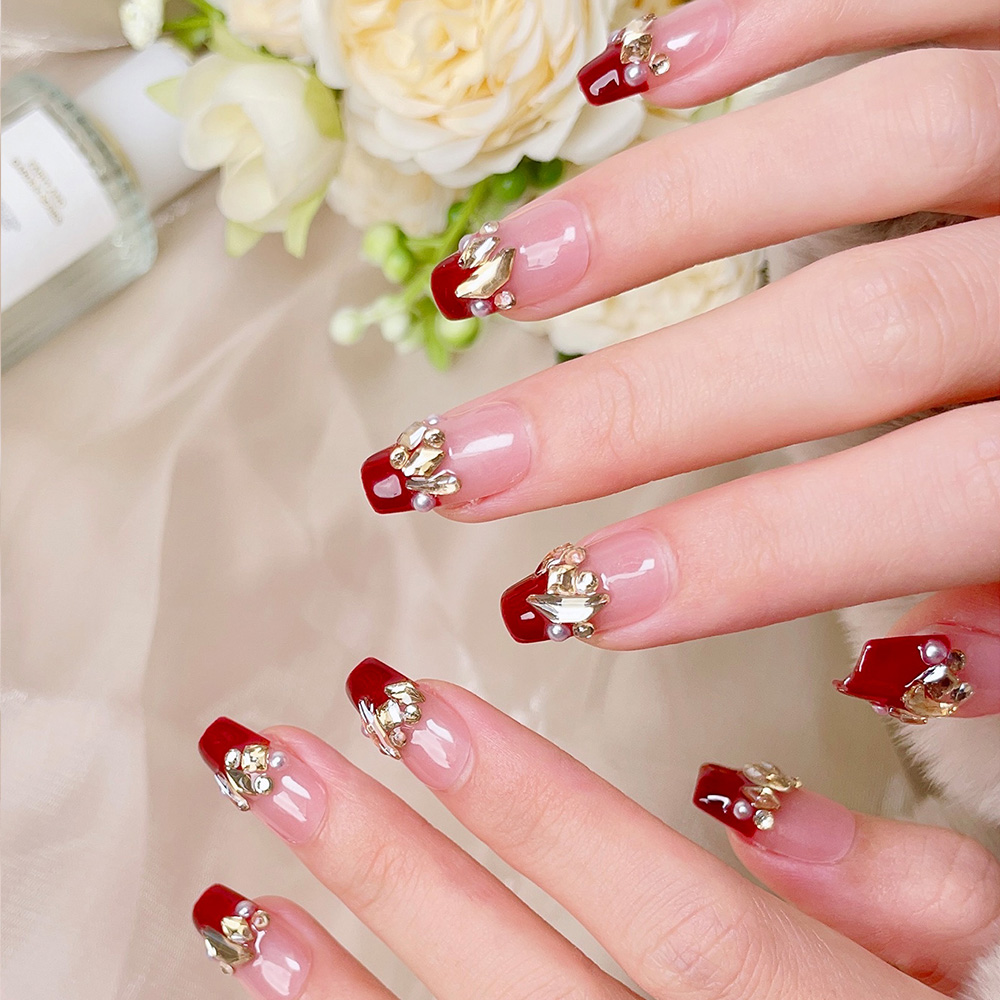 10pcs Short Trapezoid Handmade - Nail Art Elegant 评论和价格