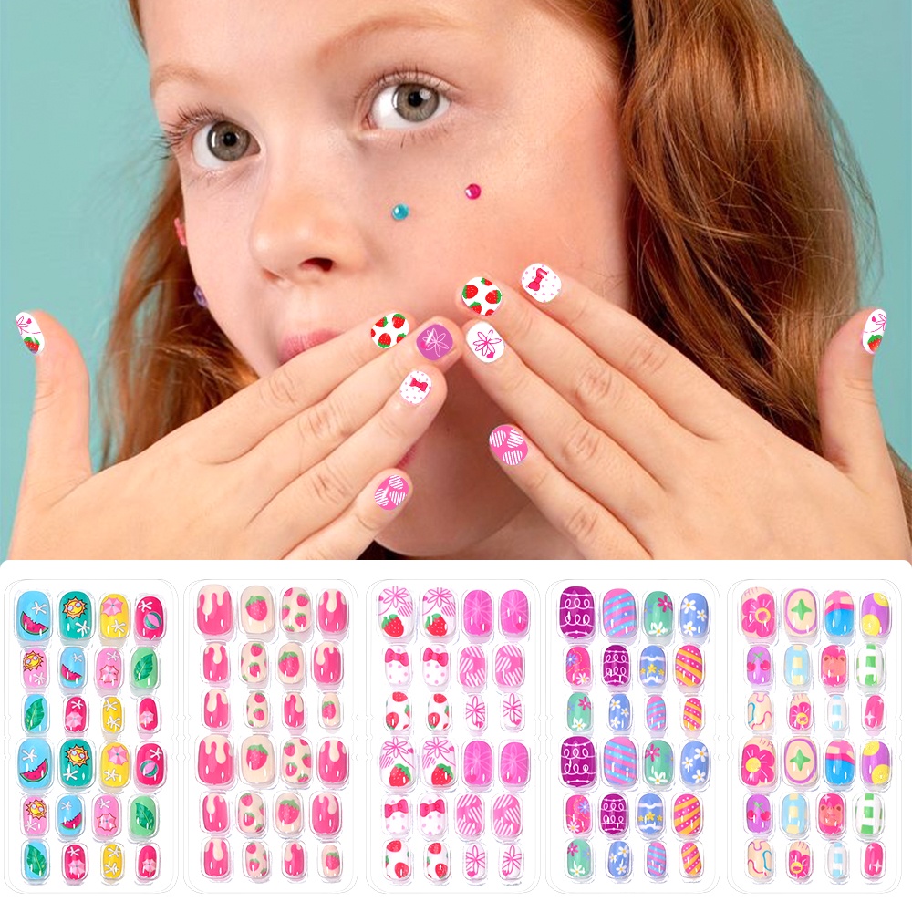 120-Piece 5-Set Candy Kids Pre - Nail Art Pink 评论和价格