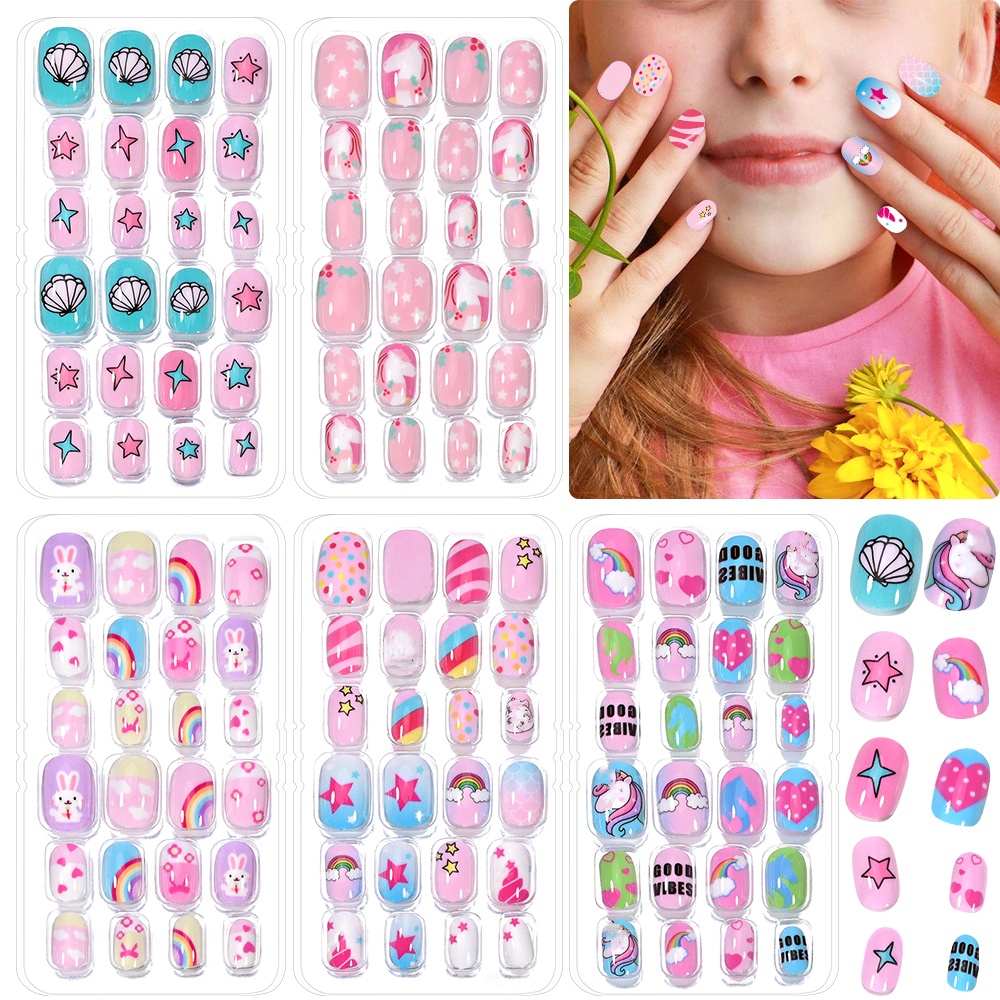 120-Piece 5-Set Candy Kids Pre - Nail Art Pink 评论和价格