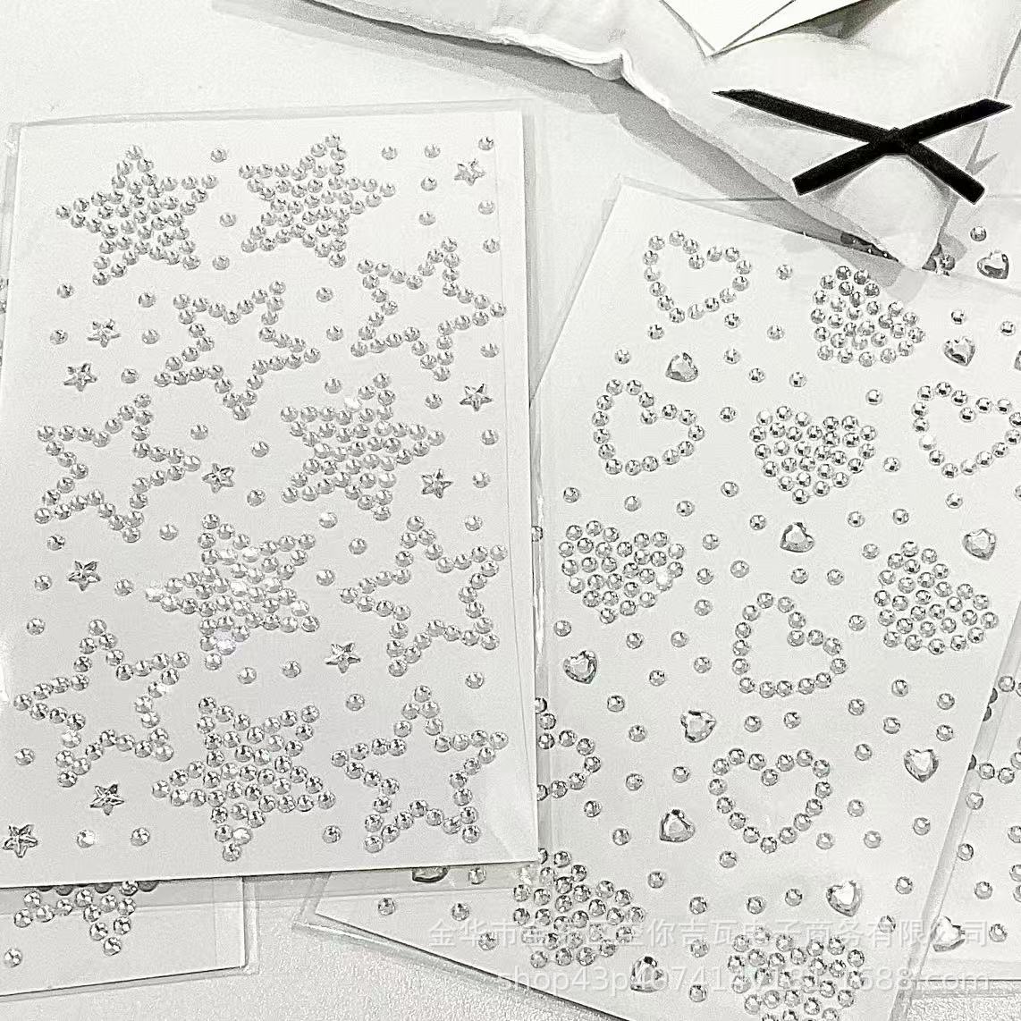 Silver Star Heart Rhinestone S - Rhinestone Nail Gem 评论和价格