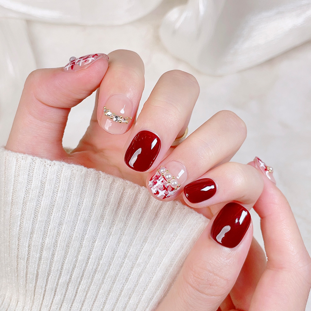 10pcs Short Square Round Handm - Nail Art Elegant 评论和价格