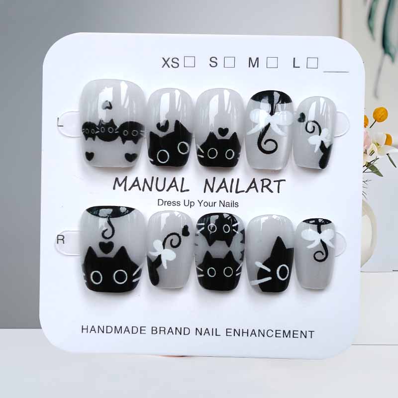 10Pcs Cute Cartoon Black Cat a - Nail Art Pink 评论和价格