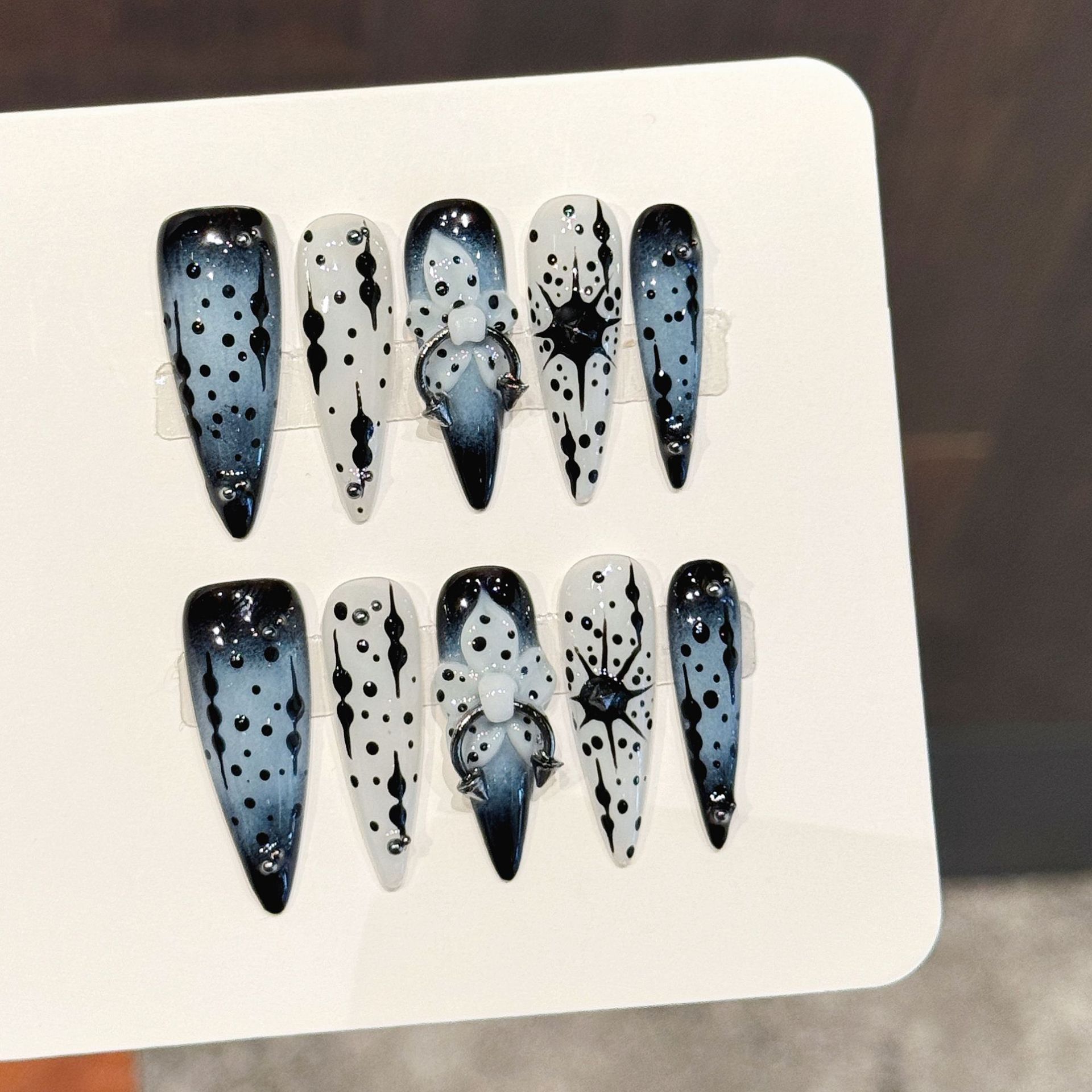 10pcs Gradient Ink Blue Handma - Nail Art Elegant 评论和价格