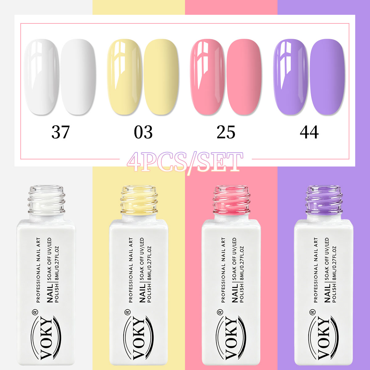 VOKY 4-piece macaron elegant s - Nail Art Elegant 评论和价格